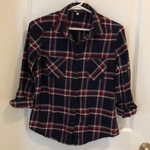 Muji 100% cotton plaid shirt size L